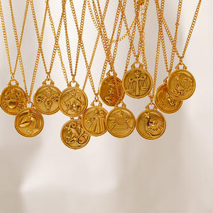 Collier <span class=keywords><strong>Horoscope</strong></span> zodiaque <span class=keywords><strong>chinois</strong></span> en acier inoxydable Collier pendentif médaillon pièce ronde 12 animaux Cadeau d'anniversaire astrologie - Product Image 6