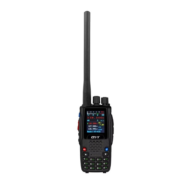 QYT KT-A16 6W 200CH Analog Air Band Walkie Talkie 2000mAh IPX-1 5km Range Aviation Two Way Radio for Pilots Airport