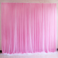 Polyester Épais 3*3m Décoratif Fond De Scène De Mariage Fenêtre Chaîne Tissu Maille Voiles Rideau Décoration De Mariage Fournitures