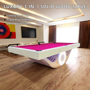 Table de <span class=keywords><strong>billard</strong></span> moderne de luxe personnalisable en bois massif de 9 pieds avec forme arc-en-ciel, multifonctionnelle, en ardoise, pour snooker et <span class=keywords><strong>billard</strong></span> - Product Image 2