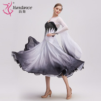 B-24198 nouveauté robe de danse de salon standard internationale robe de danse de salon de haute qualité noir blanc ombré perle soie