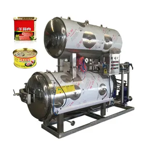 Horizontal Fish Canning Autoclave Steam Sterilizer Large Industrial Juice Bottle Sterilization Machine