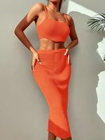 Service OEM, fabricants sur mesure, ensembles de vêtements pour femmes, deux ensembles de deux pièces avec étiquette privée, haut en tricot et jupe pour tenue