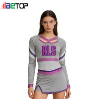 Vente flash : uniforme de pom-pom girl pour femmes, débardeur à manches longues, matière en spandex et polyester, design personnalisé gratuit