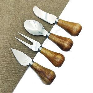 Ensemble de couteaux à fromage SYH623 en gros avec manche en bois, trancheuse en acier inoxydable, outils de cuisine jetables pour la pâtisserie - Product Image 1