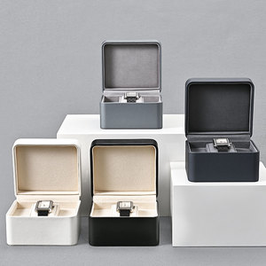 FANXI Custom Logo PU Leather Microfiber <b>Watches</b> Storage Box Packaging - Product Image 3