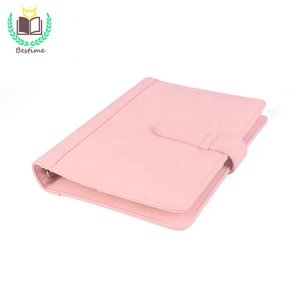 Personalizzato di lusso di modo riutilizzabile notebook A5 cuoio raccoglitore <span class=keywords><strong>ad</strong></span> <span class=keywords><strong>anelli</strong></span> in rosa - Product Image 5
