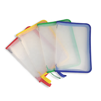 Carpeta de Archivos A4 para Oficina, con Cierre de Cremallera, Malla de Color, Paquete Transparente, Bolsa de Documentos de PVC