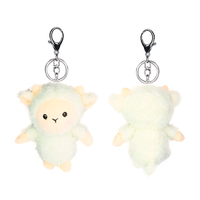 Porte-clés en peluche multicolores mignons : ours, lièvre, pompon, animaux marins avec paracorde