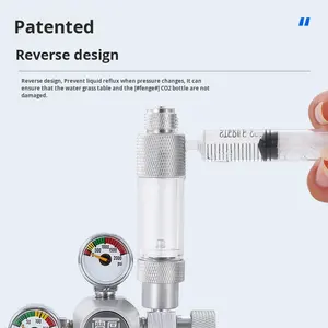 Moderno 5W DIY <span class=keywords><strong>acuario</strong></span> <span class=keywords><strong>CO2</strong></span> difusor <span class=keywords><strong>Kit</strong></span> Metal burbuja contador válvula de retención regulador único doble cabeza para sala de estar acuarios - Product Image 3