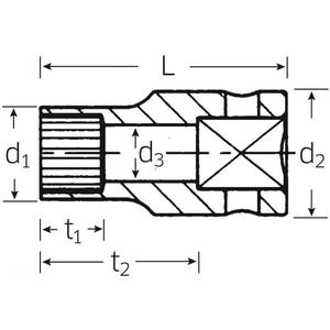 STAHLWILLE - 01011014 Zócalos de accionamiento Spline de 1/4 ''-EAN 4018754170845 HAND SOCKETS 1/4" - Product Image 2