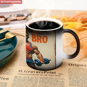 Taza de Café Matutina de 11 oz, Cerámica Negra Esmerilada, Taza Mágica que Cambia de Color - Product Image 5