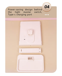 Espejo de Maquillaje con Iluminación LED de Tres Niveles, Diseño de Almacenamiento Base, Plegable en Tres Partes, Antipolvo, con Aumento, Venta al por Mayor de Fábrica - Product Image 6