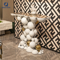 QIANCHENG 2023 nouveau produit foshan shunde fournisseur de meubles coffres blanc et konsolentisch or table console d'accent victorienne