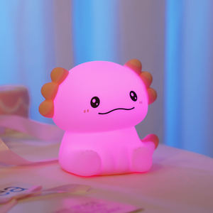 2026 Cute USB Rechargeable Axolotl Silicone Night Light LED Tap Control RGB Dimmable personalised <b>Lamp</b> for kids baby bedroom - Product Image 4