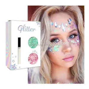 Wholesale Holographic Chunky Glitter Pink Makeup Cosmetic Face Body Glitter for Decoration