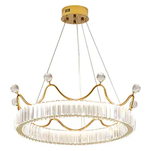Alta qualità k9 cristallo corona anello tavolo da pranzo soggiorno camera da letto decorazione lampadario lampade a sospensione