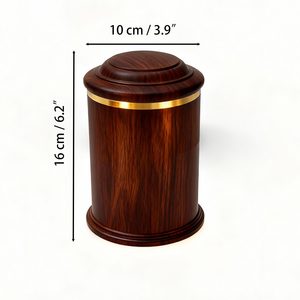 Elegante Urna para Mascotas de Madera con Detalles en Acero Inoxidable - Urna Conmemorativa para Cenizas de Perros y Gatos - Product Image 3
