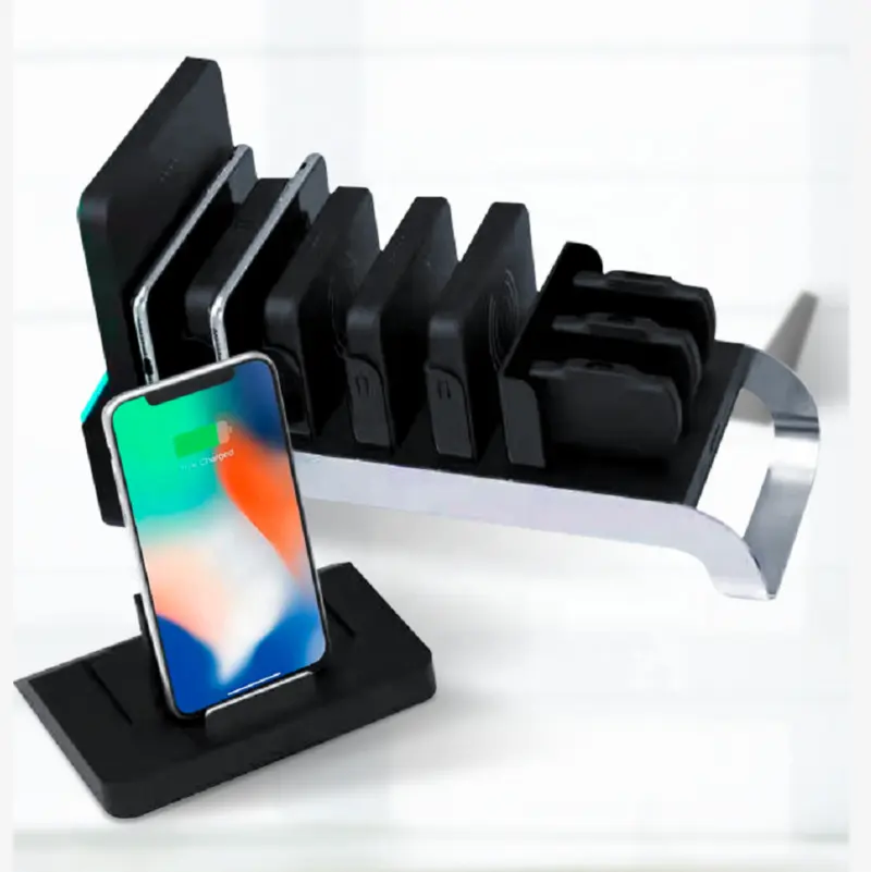 Trendy Fast Qi Safe Portable Travel Smart Mobile Phone Magnetic Wireless 6 Port Usb Fast Cheap Car Qi Charger 18w 65w