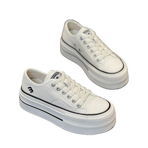Baskets blanches à semelle épaisse en cuir véritable <span class=keywords><strong>MEMA</strong></span> pour femme – Nouveautés Printemps 2025 – Chaussures polyvalentes à lacets, décontractées et sportives - Product Image 5
