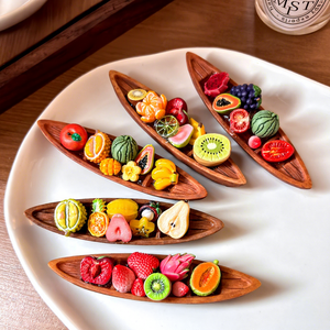 Aimants de réfrigérateur style thaïlandais en forme de bateau de fruits, en résine 3D, motifs fraise, pastèque, kiwi, autocollants magnétiques décoratifs pour la décoration intérieure - Product Image 3