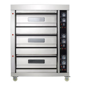 Four à <span class=keywords><strong>gaz</strong></span> à double pont personnalisé Four électrique industriel <span class=keywords><strong>Gdo</strong></span>-24L à 4 étages et 6 plateaux Four de boulangerie commercial à terrasse pour pain - Product Image 1