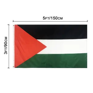 Dubbelzijdig Printen Klaar Om Goedkope Oem Vlaggen Fabrikanten Palestina Promotionele Nationale Banner Palestina Vlag
