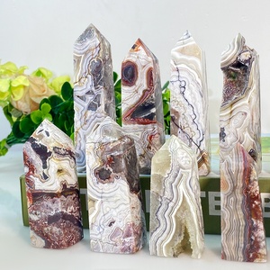 Haute qualité pierre précieuse mexicaine Agate <span class=keywords><strong>Point</strong></span> colonne guérison cristal mexicain Agate tour pour la décoration de la maison - Product Image 3