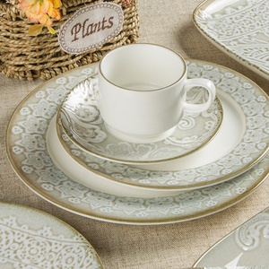 Nhà Hàng Đồ Gốm Nhà Sản Xuất Cổ Điển Gốm Hoa Đồ Ăn Đầy Đủ Bộ Sưu Tập Sứ Tấm Và Bát Đặt Bộ Đồ Ăn - Product Image 3