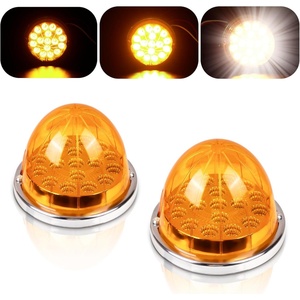 <span class=keywords><strong>Feux</strong></span> arrière LED ambre 12V 24V type pastèque, étanches SAE IP67, avec fonctions Stop, Clignotant et Position, double mode stroboscopique et constant - Product Image 3