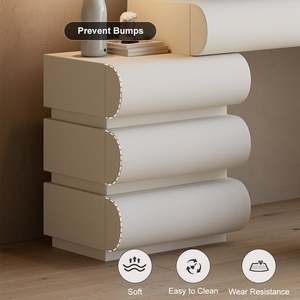 Led ayna ve Modern ışıkları ile yatak odası mobilyası bâtıla çekmeceler tasarımlar makyaj Vanity masa soyunma masa seti Dresser - Product Image 5