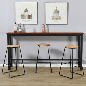 Chaises de salle à manger personnalisées modernes nordiques siège en <span class=keywords><strong>bois</strong></span> de <span class=keywords><strong>haute</strong></span> qualité jambe en métal pour tabouret de Bar de Restaurant de parc de Bar à la maison - Product Image 4