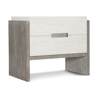 Table de chevet de style mi-siècle avec finition antique, 2 tiroirs, en bois, minimaliste, pour la chambre