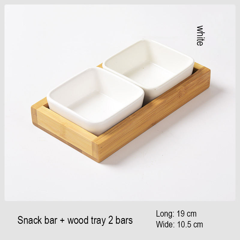 snack bar+wood tray 2bars(white)