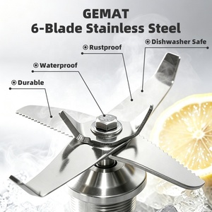 Mixeur-Blender Commercial Multifonctionnel Haute Puissance avec Clavier, pour Céréales et Jus, avec Bol en Plastique, Appareil de Cuisine - Product Image 6