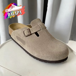 Mules et sabots d'extérieur en daim pour femme, style <span class=keywords><strong>Birkenstock</strong></span>, avec semelle intérieure en liège, solides, légères, respirantes, style mode, pantoufles d'intérieur - Product Image 5