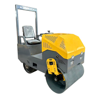 Mini-compacteur vibrant à double tambour de 1 tonne, autoporté, hydraulique, tandem, pour la construction en asphalte