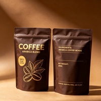 Bolsas de Café de Papel Kraft Ecológicas con Impresión Personalizada, Bolsa con Cierre y Base Plana, Forrada con PLA, para Empacar Granos de Café y Alimentos