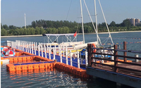 Plateforme flottante modulaire en blocs emboîtables en plastique HDPE, système de pontons portables pour jet ski et bateaux, protection UV, étanche