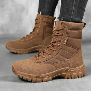 Botas Tácticas DF S1 para Hombre, Estilo Militar, de Cuero Patentado, Color Marrón - Product Image 2