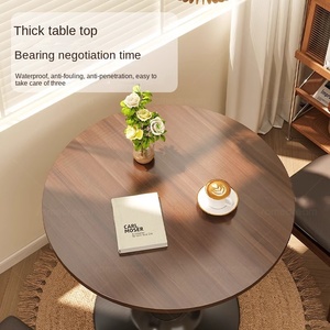 American <strong>Tulip</strong> Wooden Round Multi-functional Coffee <strong>Table</strong> with Side <strong>Table</strong> and Chair Combination for Living Room Home Use - Product Image 4
