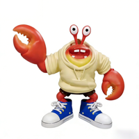 Statue de crabe sculptée en résine durable et illuminée - Taille personnalisable, modèle de dessin animé, lumières LED à économie d'énergie, usage commercial