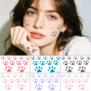 Adesivi per Tatuaggi Temporanei a Consegna Rapida, Sensibili alla Temperatura e Cambia Colore, Motivo Zampa di Gatto, Impermeabili - Product Image 1
