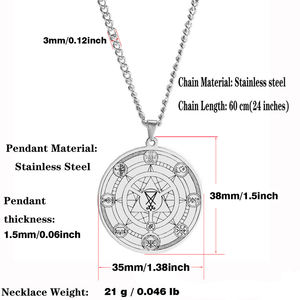 Amuleto de los Reyes <span class=keywords><strong>del</strong></span> Infierno con los Poderes de los Custodios, Talismanes para Protección y Prosperidad, Collar con Colgante de Acero Inoxidable - Product Image 2