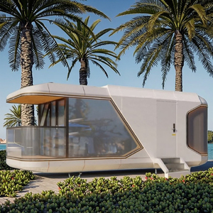 Vente d'usine Bâtiment d'hôtel coupe-vent intelligent Fabrication de villas de luxe avec plage Maison capsule spatiale préfabriquée mobile - Product Image 2