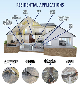 Kim loại đôi bọc bong bóng vật liệu cách nhiệt nhôm bong bóng Foil cách nhiệt cho mái nhà - Product Image 3