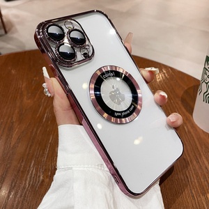 เคสโทรศัพท์มือถือแบบใสเคลือบไฟฟ้า พร้อมแม่เหล็ก สำหรับ iPhone 12 13 14 15 16 17 Pro Max พร้อมฟิล์มป้องกันเลนส์ - Product Image 4