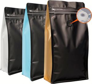 ถุงกาแฟแบบสี่เหลี่ยมก้นแบน ขนาด 500 กรัม สำหรับบรรจุอาหาร พร้อมวาล์วไล่อากาศและบรรจุภัณฑ์แบบนูนลาย  สามารถปรับแต่งได้ตามความต้องการของลูกค้า (OEM) - Product Image 1