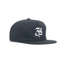 Op maat gemaakte hoogwaardige ongestructureerde geborduurde logo zwarte katoenen snapback pet outdoor fashion hiphop