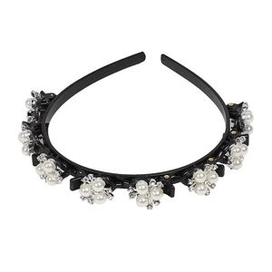 Bandeau pour cheveux avec clip pour femmes et enfants, style baroque, double couche, frange, perles, strass, <span class=keywords><strong>bricolage</strong></span>, tresseuse <span class=keywords><strong>de</strong></span> cheveux, bandeau pour maquillage - Product Image 5